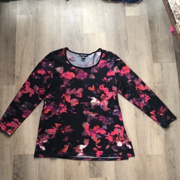 Michael Tyler floral tunic style top Made in Canada 🇨🇦 - Picture 1 of 6